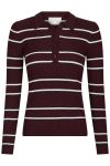 Neo Noir - Bluse - Jillan Polo Knit Blouse - Wine