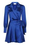 Neo Noir - Kjole - Dawn Satin Dress - Blue