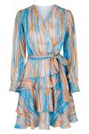 Neo Noir - Kjole - Dennie Blurred Stripe Dress - Blue