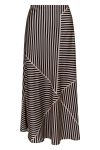Neo Noir - Nederdel - Bovary Mix Lines Skirt - Black