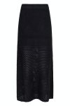 Neo Noir - Nederdel - Como Crochet Knit Skirt - Black
