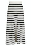 Neo Noir - Nederdel - Etti Boucle Knit Stripe Skirt - Black Striped