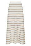 Neo Noir - Nederdel - Etti Boucle Knit Stripe Skirt - Sand