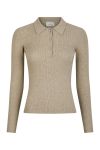 Neo Noir - Bluse - Panama Knit Blouse - Beige Melange