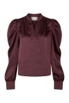 Neo Noir - Bluse - Rosslyn Heavy Sateen Blouse - Burgundy