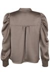 Neo Noir - Bluse - Rosslyn Heavy Sateen Blouse - Warm Grey
