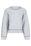 Neo Noir - Strik - Detri Knit Blouse - Grey Melange