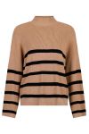 Neo Noir - Strik - Ena Stripe Knit Blouse - Camel