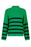 Neo Noir - Strik - Ena Stripe Knit Blouse - Green