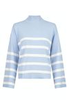 Neo Noir - Strik - Ena Stripe Knit Blouse - Light Blue