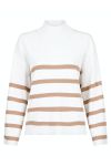 Neo Noir - Strik - Ena Stripe Knit Blouse - White