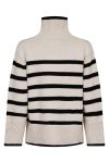 Neo Noir - Strik - Fanning Stripe Knit Blouse - Sand