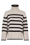 Neo Noir - Strik - Fanning Stripe Knit Blouse - Sand