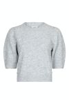 Neo Noir - Strik - Maia Pearl Knit Tee - Light Grey Melange