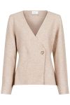 Neo Noir - Cardigan - Marie Louise Knit Cardigan - Sand Melange