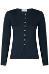 Neo Noir - Cardigan - Teller Knit Blouse - Dark Navy