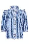 Neo Noir - Top - Chacha Graphic Blouse - Blue
