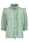 Neo Noir - Top - Chacha Graphic Blouse - Dusty Green
