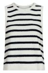 Neo Noir - Top - Chira Boucle Knit Stripe Top - Black Striped