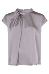 Neo Noir - Top - Fleur Drapy Satin Blouse - Grey