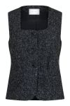 Neo Noir - Top - Lily Salt n Peppar Waistcoat - Black