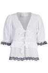 Neo Noir - Top - Raya Embroidery Blouse - White/Black
