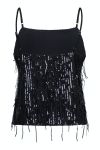 Neo Noir - Top - Reganna Sequins Top - Black