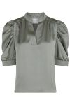 Neo Noir - Bluse - Roella Heavy Sateen Blouse - Smoke Green