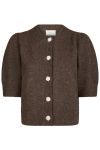 Neo Noir - Cardigan - Trudy Deco Knit Cardigan - Brown Melange
