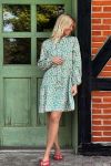 Noella - Kjole - Florentina Ruffle Dress - Green Flower