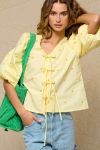 Noella - Bluse - Asia SS Shirt - Pale Yellow/Flower