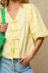 Noella - Bluse - Asia SS Shirt - Pale Yellow/Flower