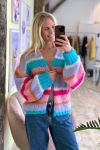Noella - Cardigan - Ella Knit Cardigan - Rose/Blue/Lilac Mix