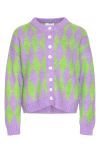 Noella - Cardigan - Mindy Knit Cardigan - Lime/lilac