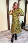 Noella - Kjole - Jessa Wrap Dress - Black/Yellow Mix