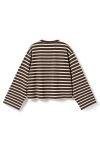 Noella - Bluse - N-Maple LS T-Shirt - Eton Brown Ivory Stripe