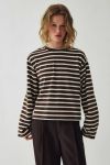 Noella - Bluse - N-Maple LS T-Shirt - Eton Brown Ivory Stripe
