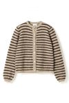 Noella - Cardigan - N-Mertice Knit Cardigan - Brown Sand Stripe