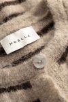 Noella - Cardigan - N-Mertice Knit Cardigan - Brown Sand Stripe