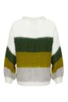 Noella - Strik - Delta Block Knit - Grey/Army/Mustard/Cream Mix