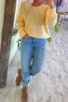 Noella - Strik - Fora Knit V-neck Sweater - Yellow Melange