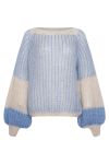 Noella - Strik - Liana Knit Sweater - Dusty Blue Cream