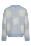 Noella - Strik - Raya Knit Sweater L/S - Light Blue/Offwhite Flower