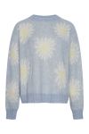 Noella - Strik - Raya Knit Sweater L/S - Light Blue/Offwhite Flower