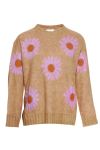 Noella - Strik - Raya Knit Sweater L/S - Sand/Lavender Flower