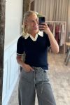 Noella - T-shirt - Lilo Polo Knit - Navy Sugar Combo