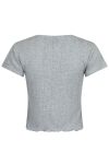 Neo Noir - T-shirt - Lonnie Pointelle Top - Light Grey