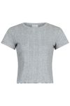 Neo Noir - T-shirt - Lonnie Pointelle Top - Light Grey