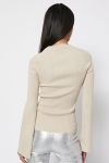 Norr - Bluse - Sherry WS Lurex Knit Top - Light Beige/Lurex