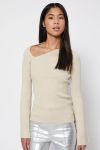 Norr - Bluse - Sherry WS Lurex Knit Top - Light Beige/Lurex
